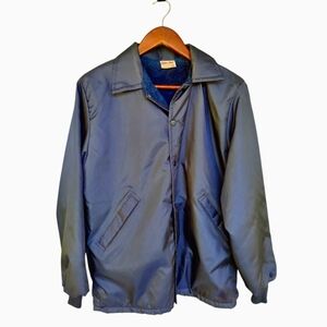 Vintage Birdie Faux Fur Lined Coaches Snap Button Jacket USA